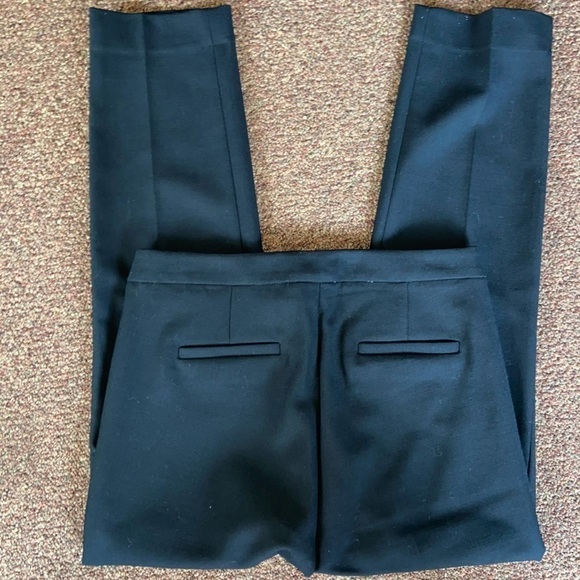 J Crew black slacks with side zipper and darts for trim silhouette. Creased. - Picture 3 of 10